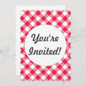 Klassisches Red Gingham Country Pattern Einladung (Vorne/Hinten)