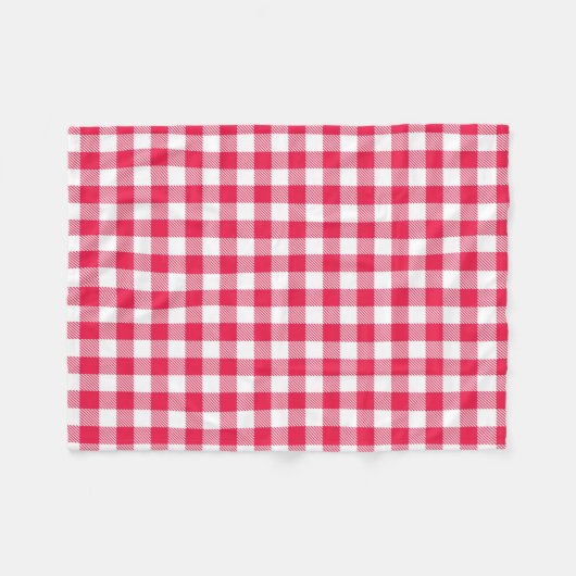 Klassisches Red Gingham Country Pattern Fleecedecke (Vorderseite (Horizontal))