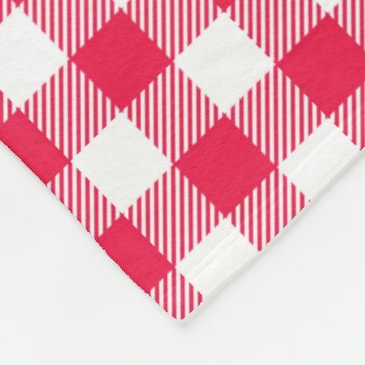 Klassisches Red Gingham Country Pattern Fleecedecke (Ecke)