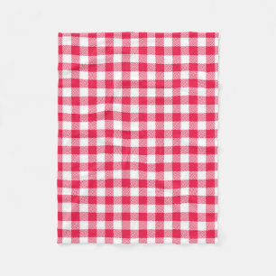 Klassisches Red Gingham Country Pattern Fleecedecke
