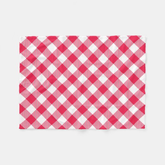 Klassisches Red Gingham Country Pattern Fleecedecke (Vorderseite (Horizontal))