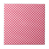 Klassisches Red Gingham Country Pattern Fliese (Vorderseite)
