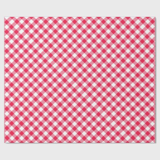 Klassisches Red Gingham Country Pattern Geschenkpapier (Flach)