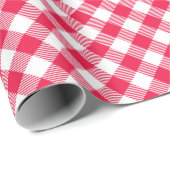 Klassisches Red Gingham Country Pattern Geschenkpapier (Rolleneckpunkt)