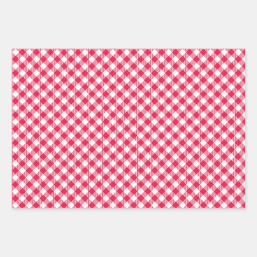 Klassisches Red Gingham Country Pattern Geschenkpapier Set (Vorderseite)