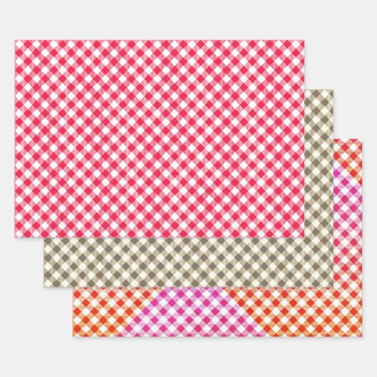 Klassisches Red Gingham Country Pattern Geschenkpapier Set (Set)