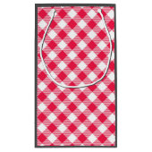 Klassisches Red Gingham Country Pattern Kleine Geschenktüte (Rückseite)