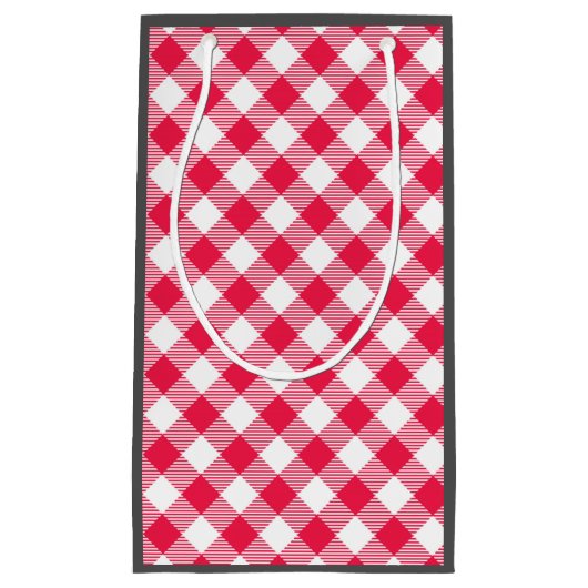 Klassisches Red Gingham Country Pattern Kleine Geschenktüte (Vorderseite)