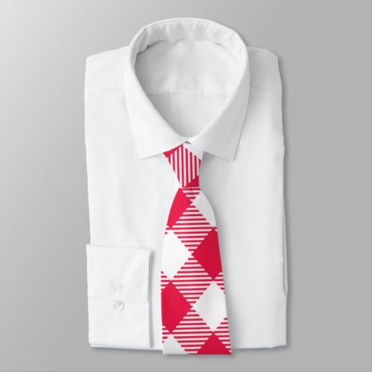 Klassisches Red Gingham Country Pattern Krawatte (Gebunden)