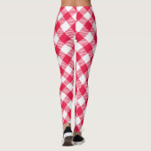 Klassisches Red Gingham Country Pattern Leggings (Rückseite)