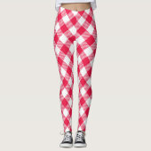 Klassisches Red Gingham Country Pattern Leggings (Vorderseite)