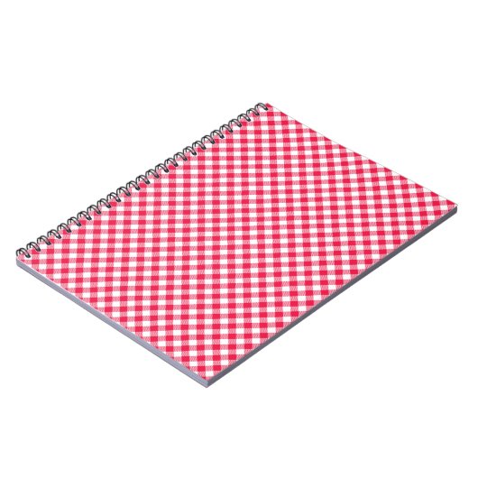 Klassisches Red Gingham Country Pattern Notizblock (Linke Seite)