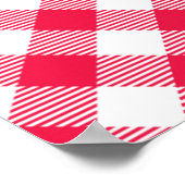 Klassisches Red Gingham Country Pattern Poster (Ecke)