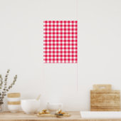 Klassisches Red Gingham Country Pattern Poster (Küche)
