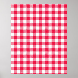 Klassisches Red Gingham Country Pattern Poster