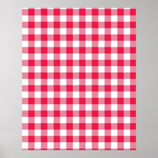 Klassisches Red Gingham Country Pattern Poster (Vorne)