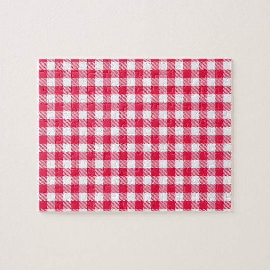 Klassisches Red Gingham Country Pattern Puzzle (Horizontal)
