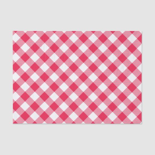 Klassisches Red Gingham Country Pattern Seidenpapier (Vorderseite)