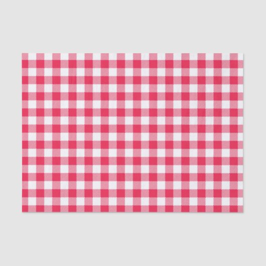 Klassisches Red Gingham Country Pattern Seidenpapier (Vorderseite)