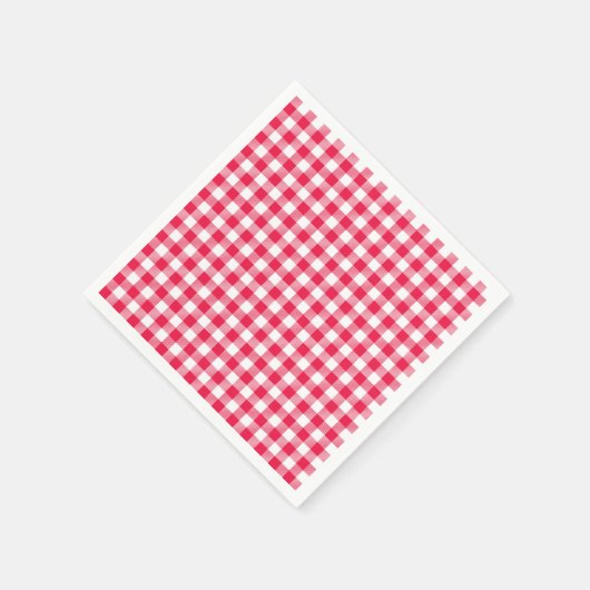 Klassisches Red Gingham Country Pattern Serviette (Ecke)