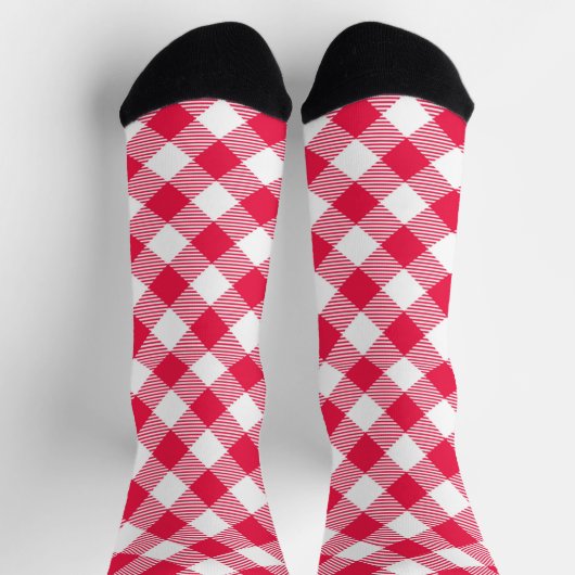 Klassisches Red Gingham Country Pattern Socken (Oben)