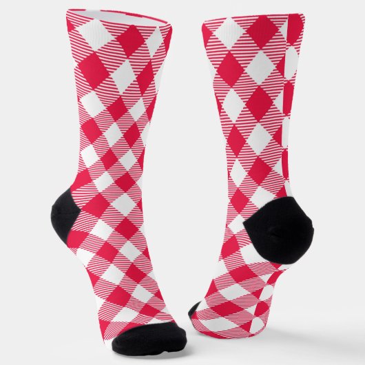 Klassisches Red Gingham Country Pattern Socken (Gewinkelt)