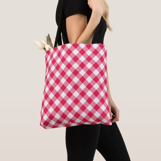 Klassisches Red Gingham Country Pattern Tasche (Von Nahem)