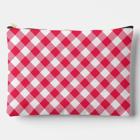 Klassisches Red Gingham Country Pattern Zubehörtasche (Vorderseite)