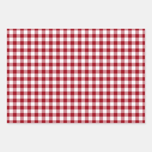 Klassisches Red Gingham Kariert Pattern Geschenkpapier Set (Vorderseite 3)