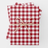 Klassisches Red Gingham Kariert Pattern Geschenkpapier Set (Beispiel)