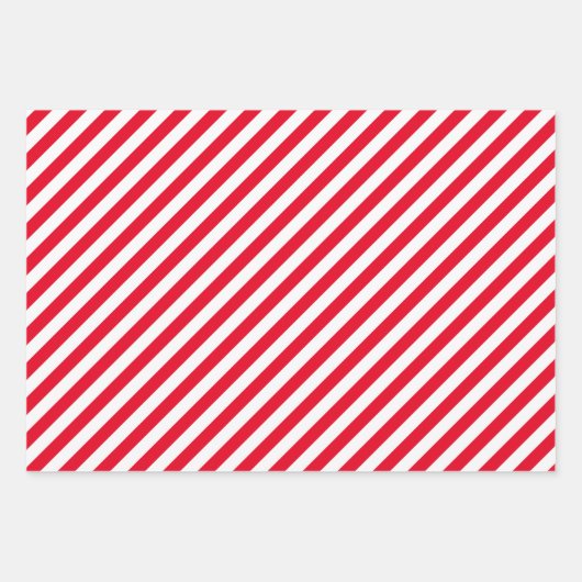 Klassisches Red Green Gold Weihnachtsgestaltermust Geschenkpapier Set (Vorderseite)