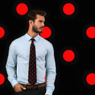 Klassisches Red Polka Dot Pattern auf schwarzer Kr Krawatte