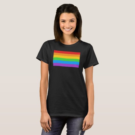 Klassisches Regenbogenfarbenfeld T-Shirt (Vorne ganz)