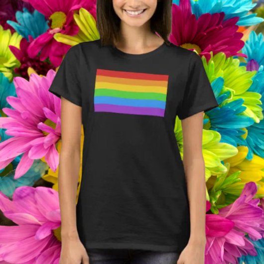 Klassisches Regenbogenfarbenfeld T-Shirt