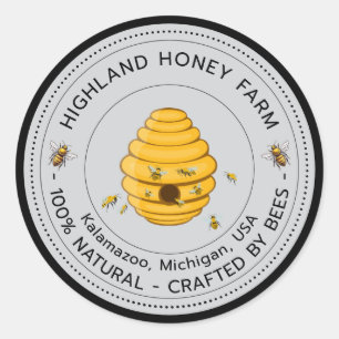 Klassisches, reines Honey Round Stickers Editable