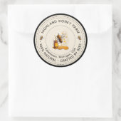 Klassisches, reines Honey Round Stickers Editable  (Tasche)