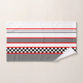 Klassisches Rennen mit Schwarz-weißem Rot und Grau Badhandtuch Set (Handtuch)