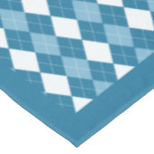 Klassisches Retro Blue Raute Diamond Muster Tischdecke (Schrägansicht)