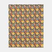 Klassisches Retro-Blumenmuster Fleecedecke (Vorderseite)