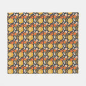 Klassisches Retro-Blumenmuster Fleecedecke (Vorderseite (Horizontal))