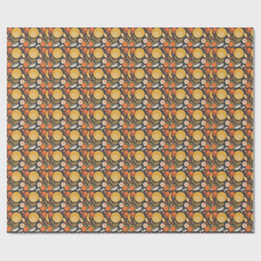 Klassisches Retro Blumenmuster Geschenkpapier (Flach)