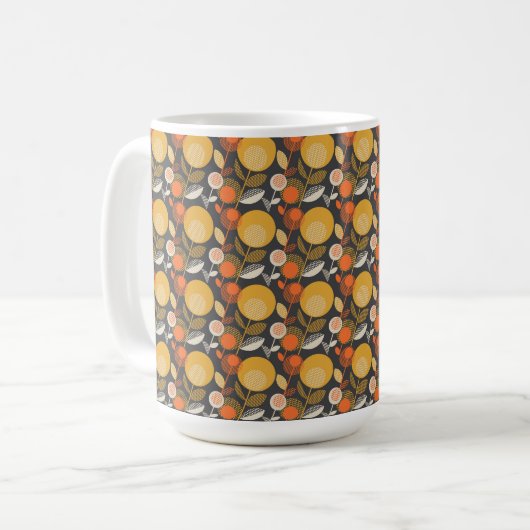 Klassisches Retro Blumenmuster Kaffeetasse (Vorderseite Links)