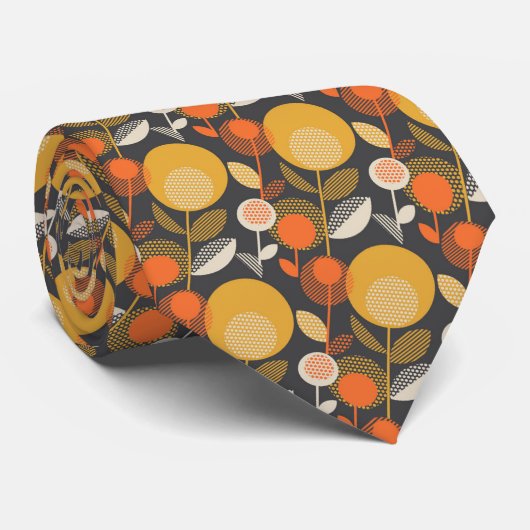 Klassisches Retro Blumenmuster Krawatte (Gerollt)