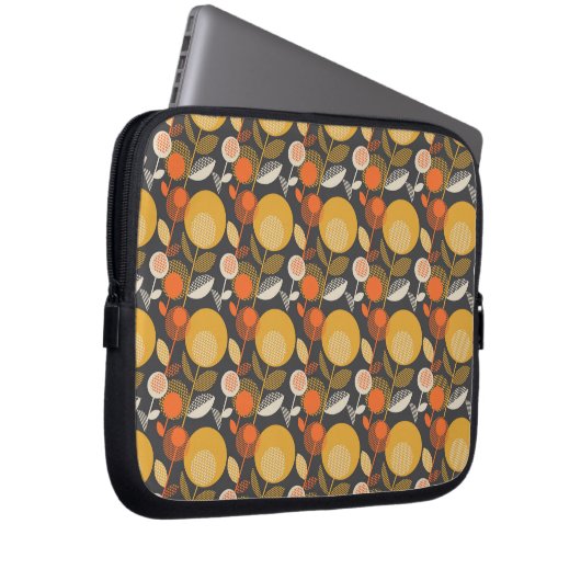 Klassisches Retro Blumenmuster Laptopschutzhülle (Vorne Rechts)