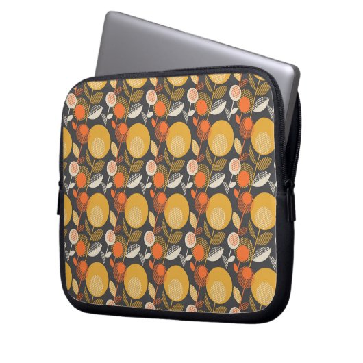 Klassisches Retro Blumenmuster Laptopschutzhülle (Vorderseite Links)