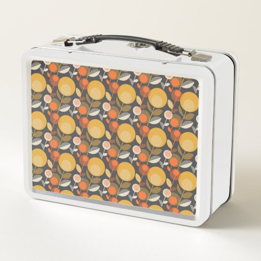 Klassisches Retro Blumenmuster Metall Brotdose (Rückseite)