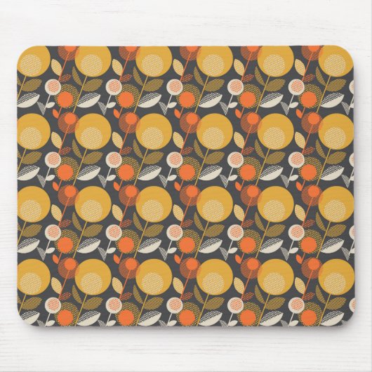Klassisches Retro Blumenmuster Mousepad (Vorne)