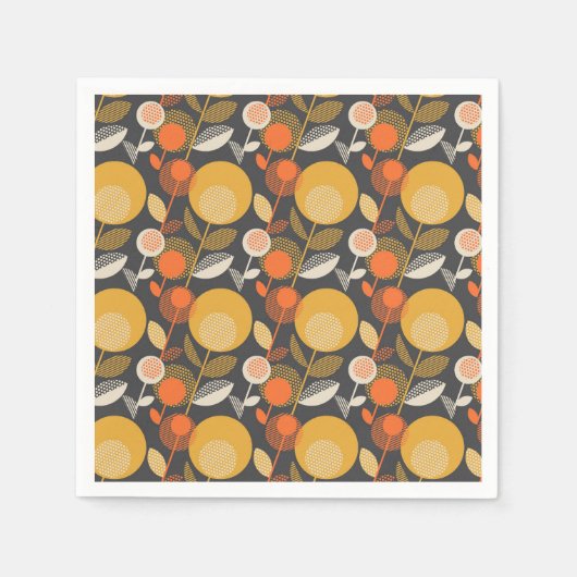 Klassisches Retro-Blumenmuster Serviette (Vorderseite)