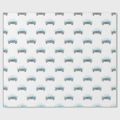 Klassisches Retro Cars Vintages Aquarellmuster Geschenkpapier (Flach)