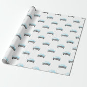 Klassisches Retro Cars Vintages Aquarellmuster Geschenkpapier (Ungerollt)